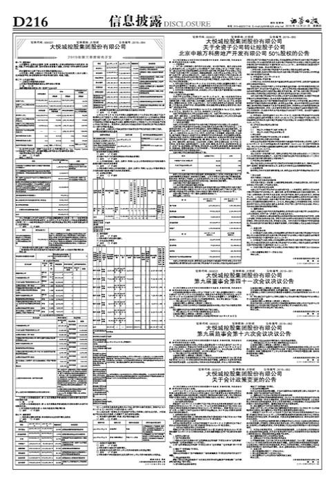 大悦城控股集团股份有限公司关于全资子公司转让控股子公司北京中粮万科房地产开发有限公司50%股权的公告-中通诚资产评估有限公司福州分公司