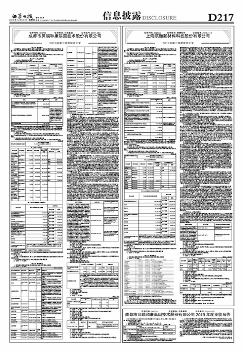 成都市贝瑞和康基因技术股份有限公司2019年第三季度报告正文-吉林康大食品有限公司的财务报表