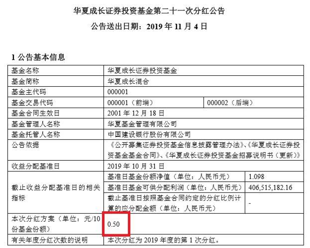【推荐】华夏成长混合第21次分红每10份派发红利0.5元-华夏基金000001净值查询