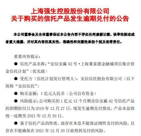 强生控股“陷泥沼”安信信托董家渡项目已逾期5.4亿元-强生公司资产负债表