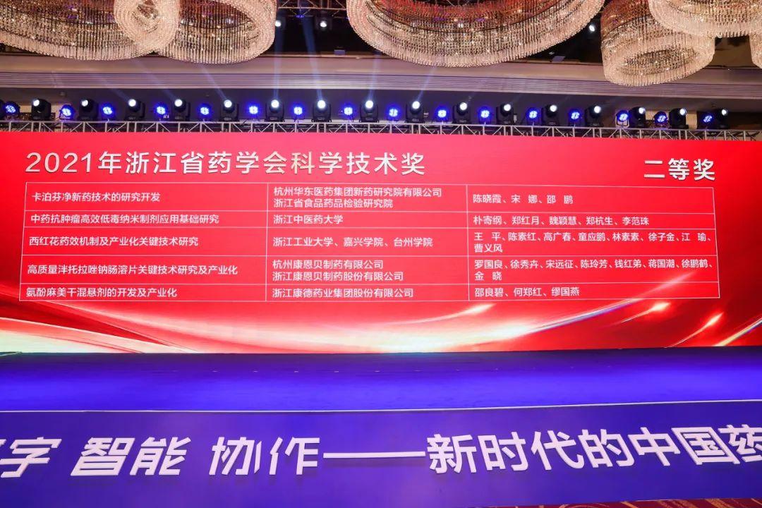 「喜讯」杭州康恩贝荣获2021年浙江省药学会科学技术二等奖-杭州康恩贝制药有限公司60