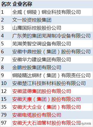 安徽企业百强榜单出炉，天长多家企业登榜啦-安徽天大石油管材有限公司