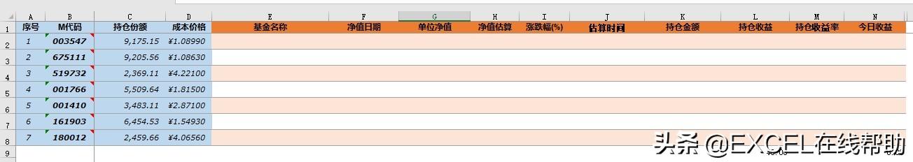 EXCELVBA实际使用案列分享-天天基金网基金净值估算值网页提取-天天基金怎么看收益