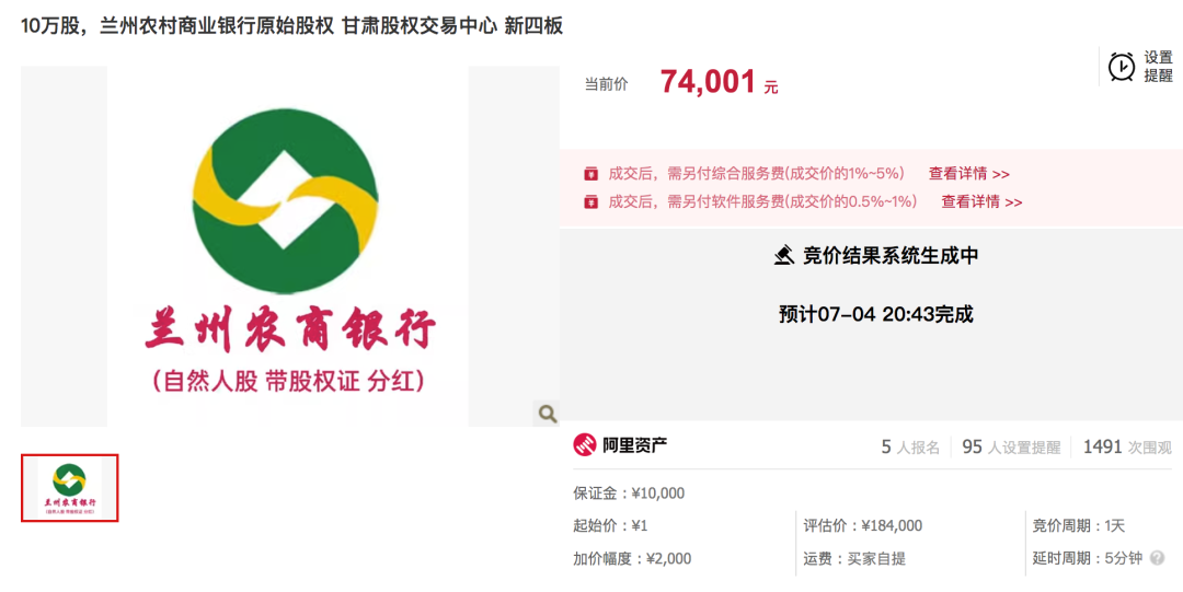 一块钱的银行股拍卖-小公司放股