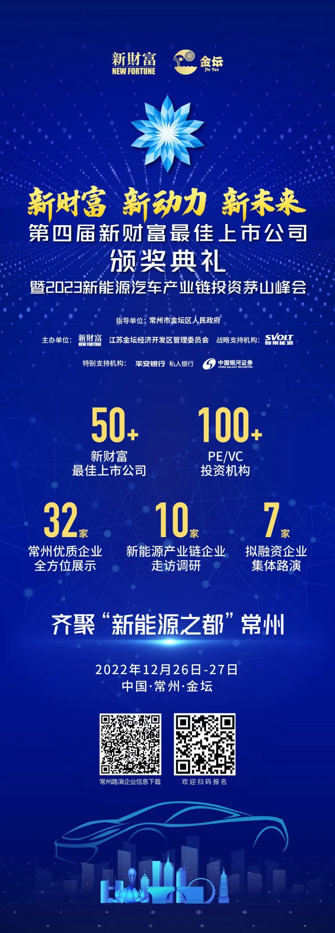 50家最佳上市公司，百余家PEVC，即将齐聚江苏常州，共谋新能源汽车产业链发展新方向，不容错过！-财富公司上市