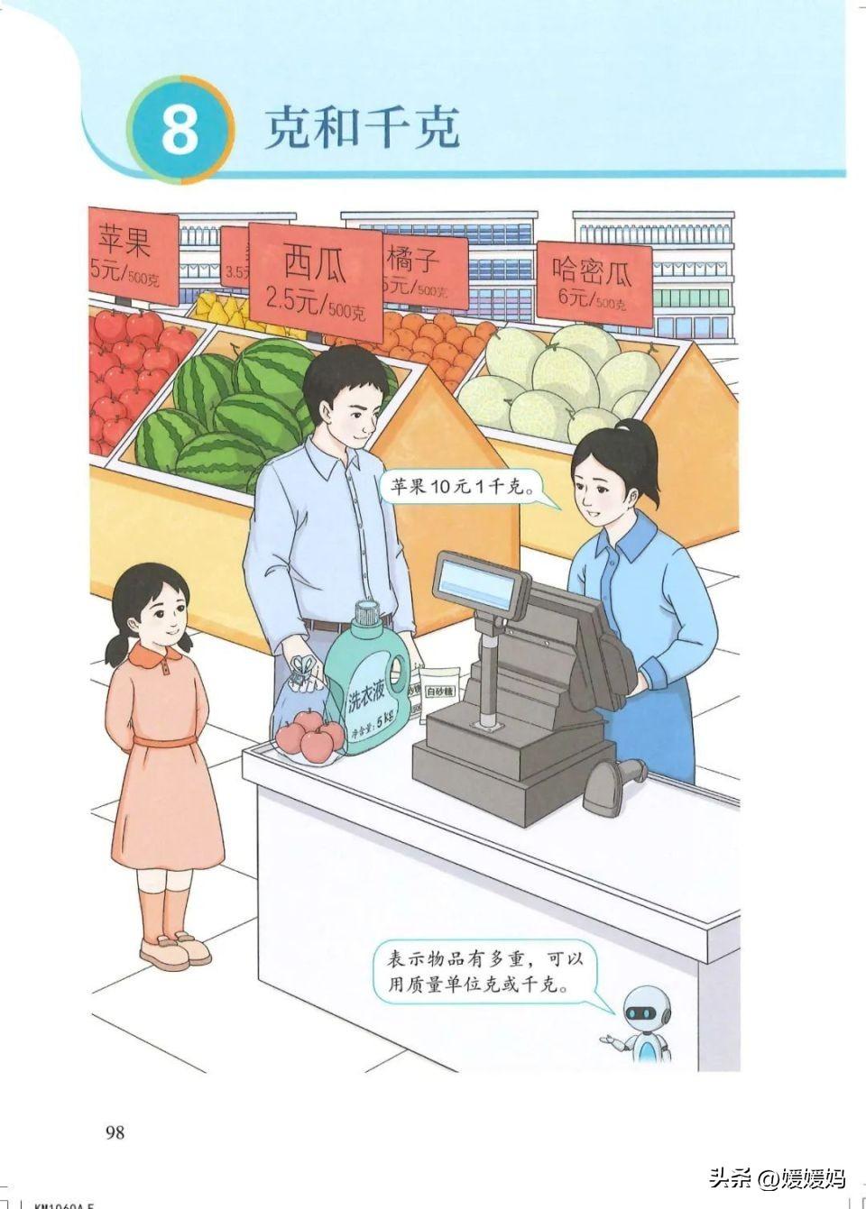 人教版二年级数学下册第8单元《克和千克》知识点汇总-1两金等于多少克