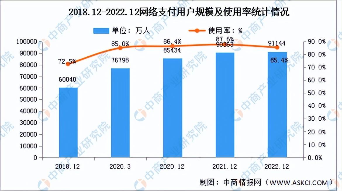 2022年我国网络支付用户规模达9.11亿占网民整体的85.4%（图）-全国支付宝用户有多少