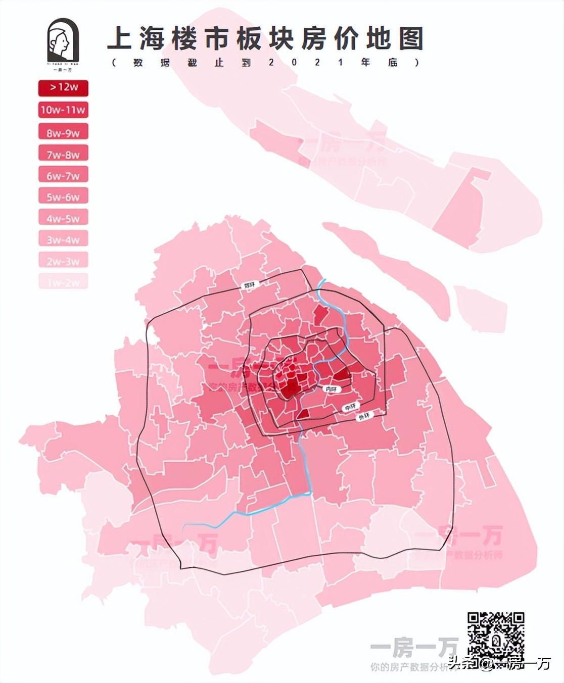 上海134个板块最新房价地图-上海均价多少