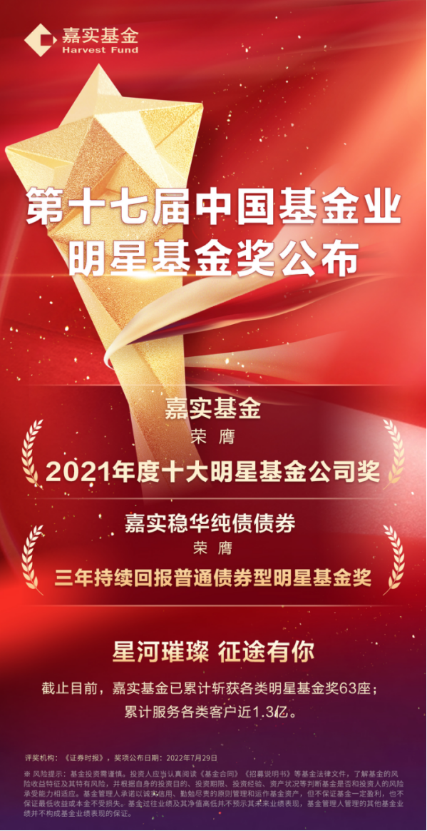 【推荐】中国基金业明星基金奖揭晓嘉实基金荣膺“十大明星基金公司奖”-明星基金奖