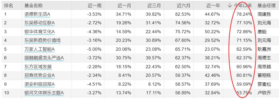 【推荐】冰火两重天这些黑马基金半程逆袭100元基金能赚多少