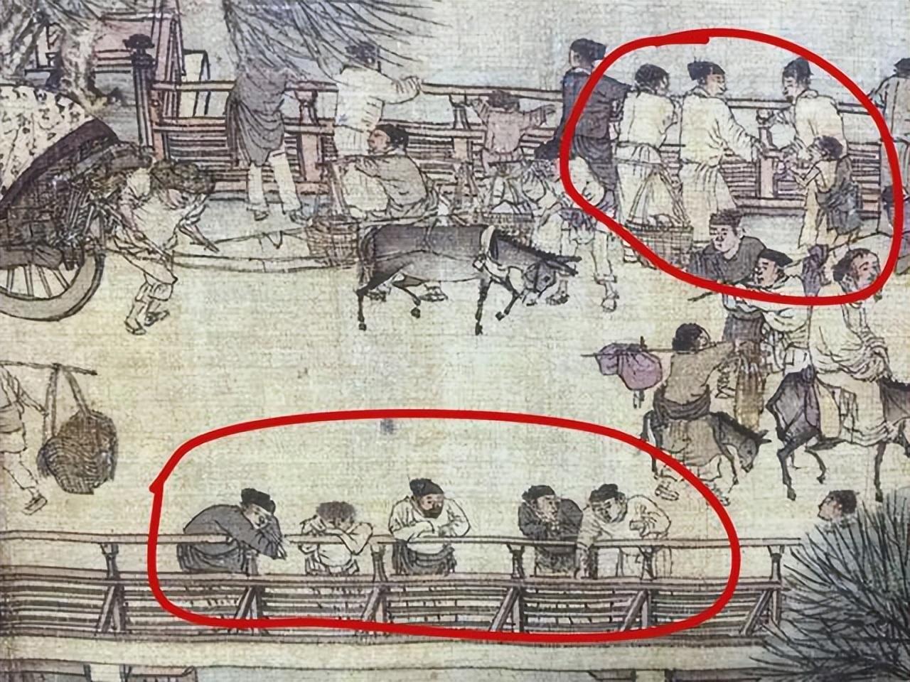 清明上河图放大15倍：商贩占道经营，城门透露着亡国危机-清明上河图有多少农民