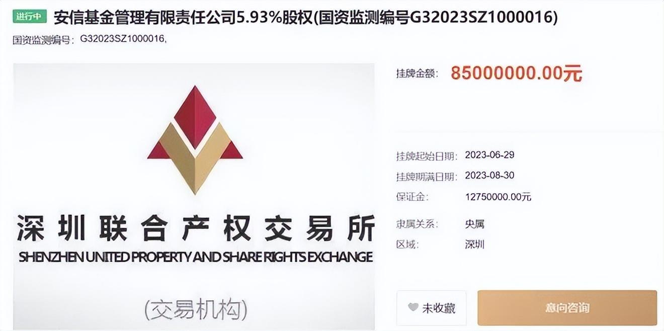 安信基金、嘉合基金等多家基金公司股东挂牌转让股权-基金交易单位