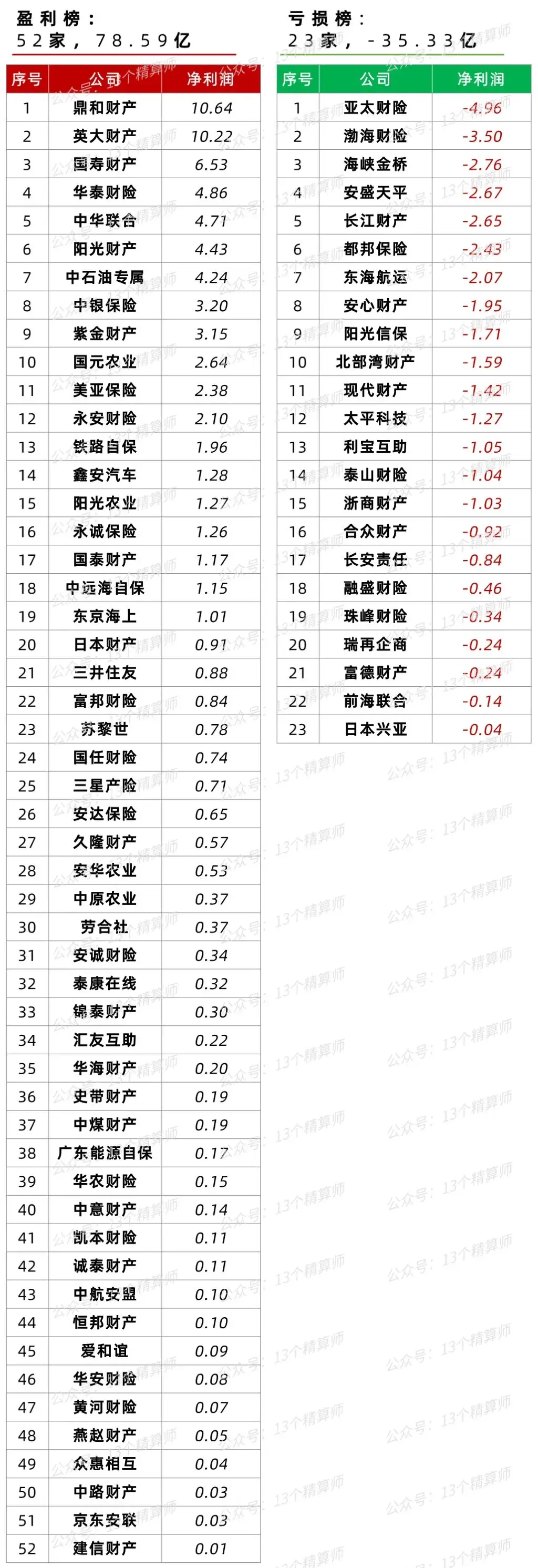 2021年财险公司利润榜（非上市）：百亿险企“实惨”利润显著下滑-郑州鼎和财险公司怎么样