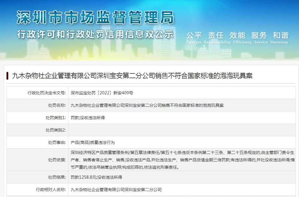 晨光旗下九木杂物社销售不合标准玩具被罚-玩具a股上市公司