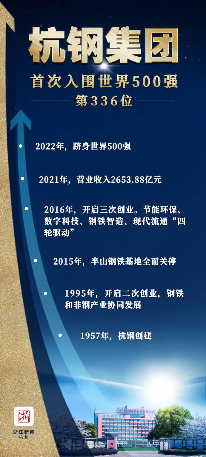 9家浙企入围2022年世界500强杭钢集团首次上榜-杭州钢铁集团公司的组织结构