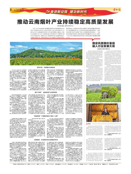 「奋进新征程建功新时代」推动云南烟叶产业持续稳定高质量发展-云南烟草一年多少税