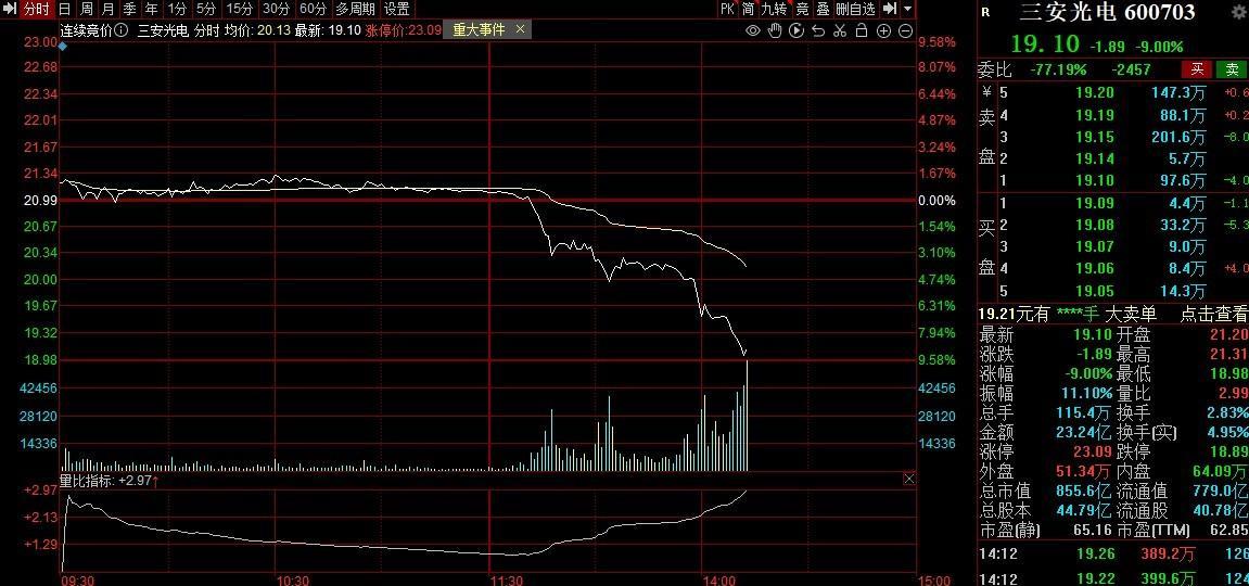 三安光电午后跳水跌超8%-三安光电股票最新资讯