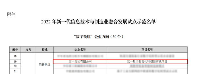 【推荐】国字号首批三一集团入选数字领航企业三一集团子公司