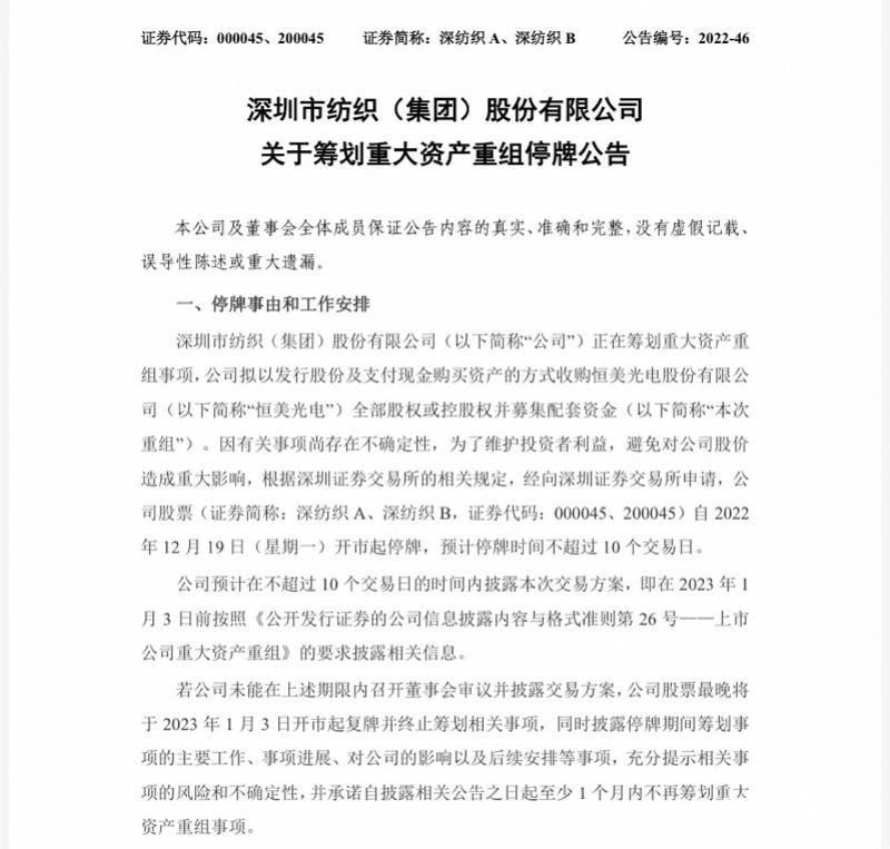 被传借壳荣耀，这家深圳国资系公司迎来重组！但对象不是荣耀-借壳上市的公司