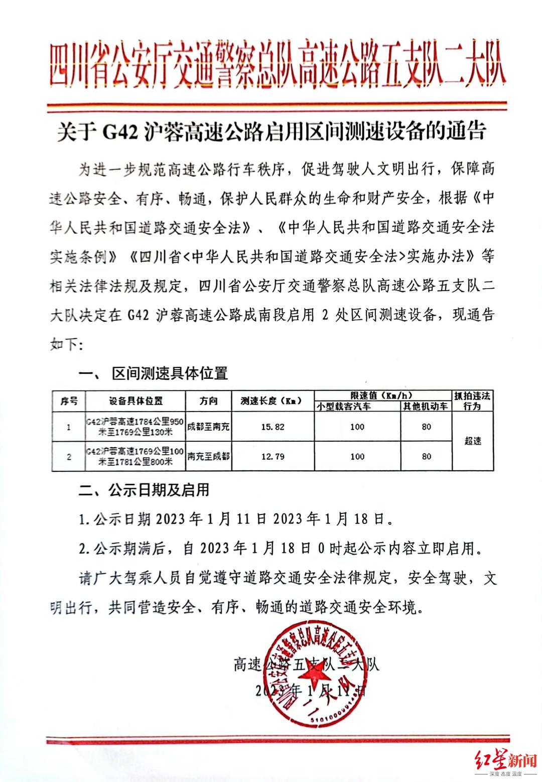 成南高速1月18日起启用两处区间测速设备，小车限速100公里小时-成南高速中间车道最底车速是多少