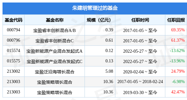 宝盈成长精选混合A基金经理变动：增聘朱建明为基金经理-宝盈策略增长基金