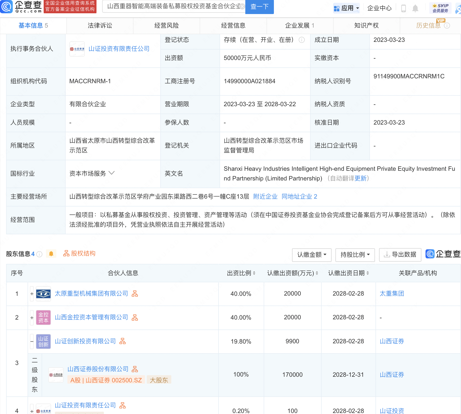 山西证券投资设立智能高端装备私募公司，注册资本5亿元-山证基金招聘
