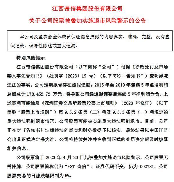 V观财报｜5年连续作假！ST奇信或被强制退市，实控人拟终身市场禁入-深圳市奇信建设集团股份有限公司招股说明书
