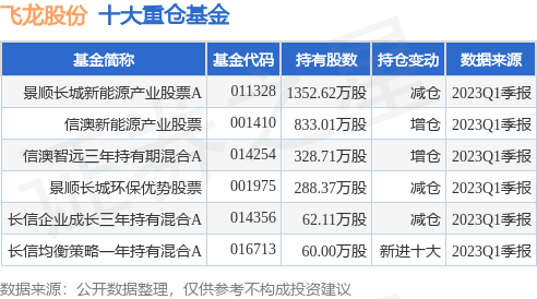 6月28日飞龙股份跌7.37%，景顺长城新能源产业股票A基金重仓该股-景顺长城优选股票基金