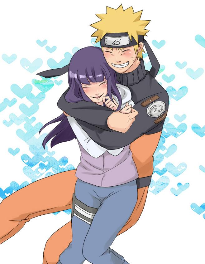 火影忍者里最有夫妻相的一对,鸣人和雏田相亲相爱美图