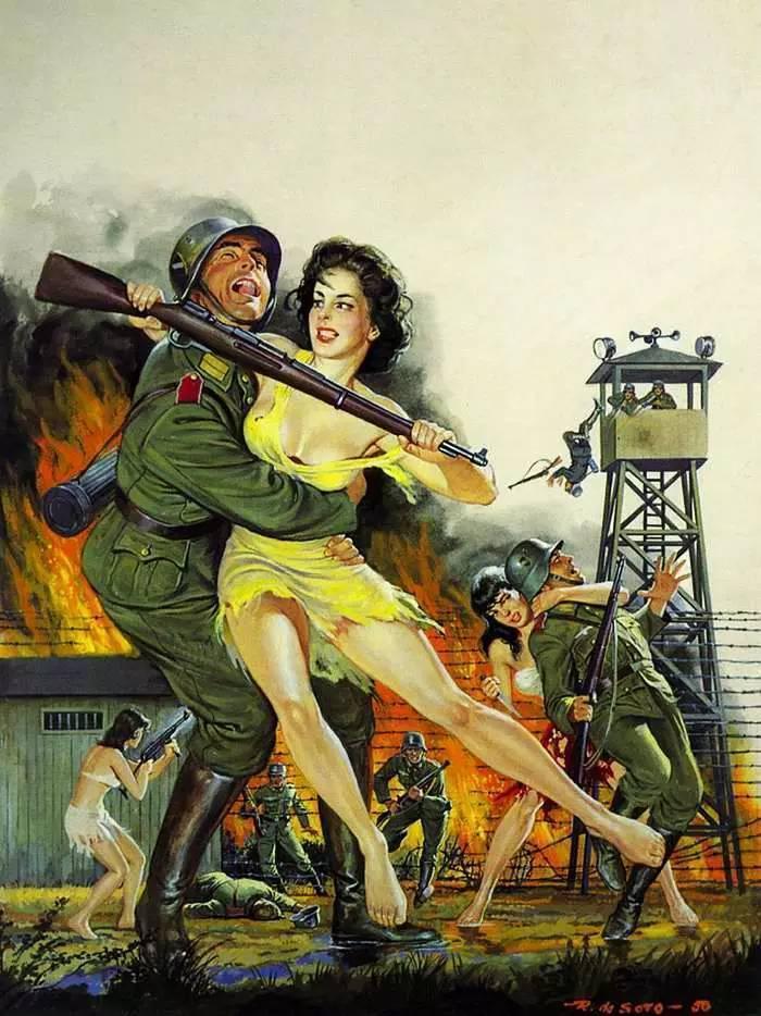 绝地求生98k简笔画，绝地求生98k简笔画视频（美国大兵同美丽女朋友一起打鬼子）