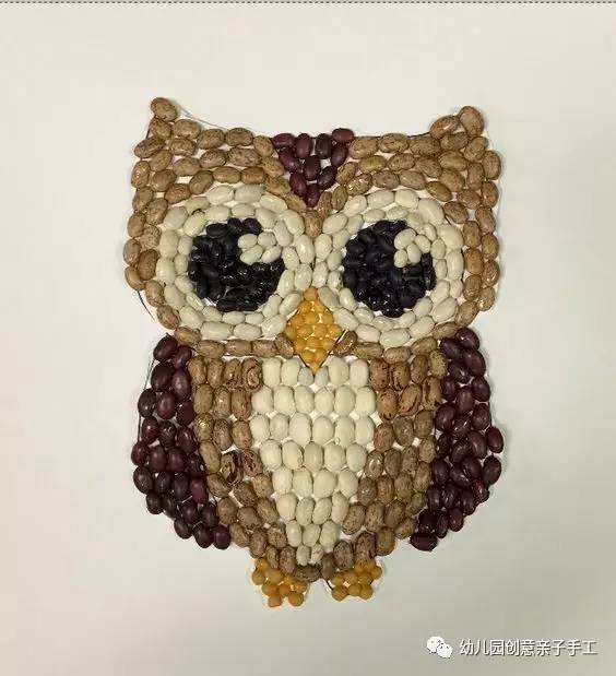 幼儿园亲子手工之豆子粘贴画,新 豆子粘贴画手工作品(豆子粘贴画