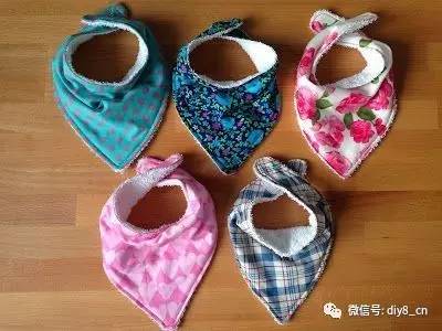 自制宝宝三角巾 DIY可爱口水巾，自制宝宝三角巾（妈妈用心做的口水巾）