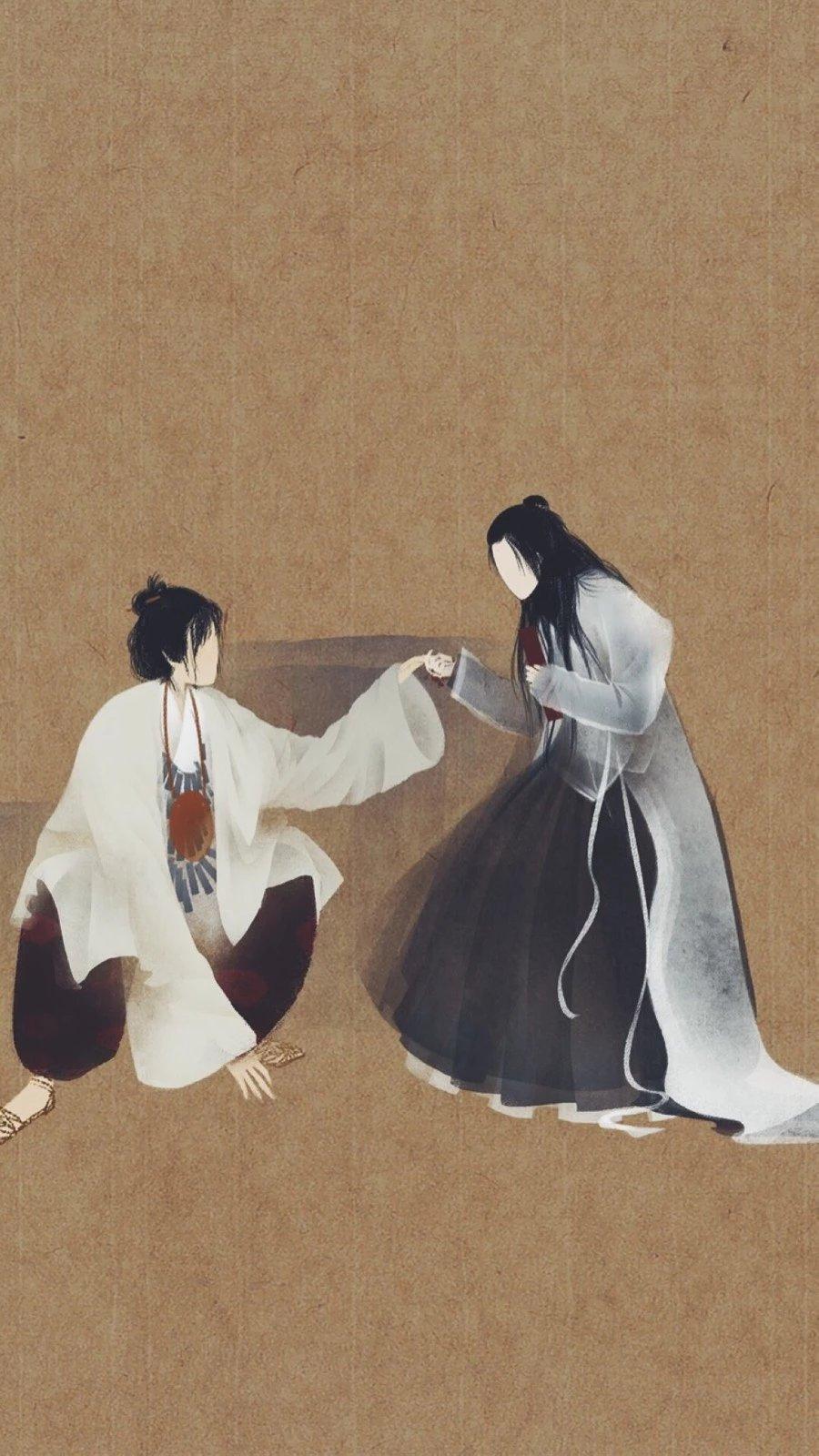 大话西游无脸插画图片,大话西游无脸插画图片手绘(如今转身拥抱,从此