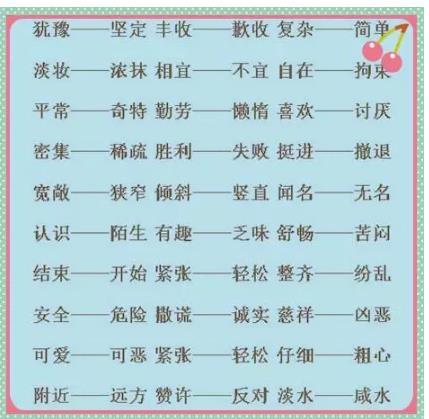 高的反义词是什么，容易的反义词是什么（孩子“死磕”225个近义词+200个反义词）