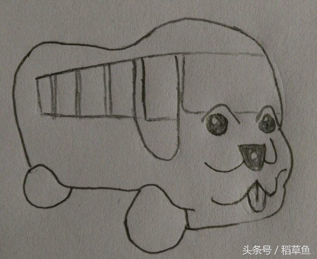 天安门卡通图片，怎么画天安门建筑卡通画（简笔画——坐着卡通狗大巴车去北京天安门）