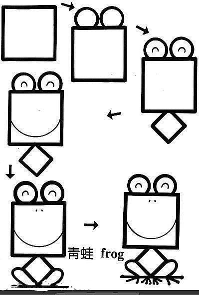 简笔画之荷叶，和小朋友互动（一个正方形画出N种画）