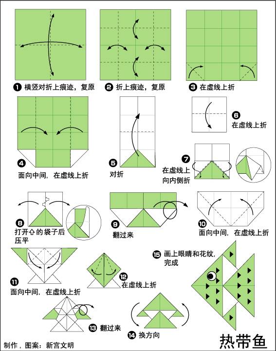手工折纸鲨鱼怎么折，用纸折鲨鱼怎样折（幼儿园亲子手工之折纸）