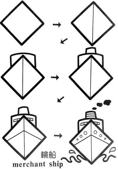 简笔画之荷叶，和小朋友互动（一个正方形画出N种画）