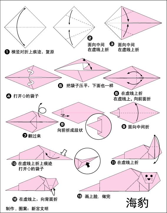 手工折纸鲨鱼怎么折，用纸折鲨鱼怎样折（幼儿园亲子手工之折纸）