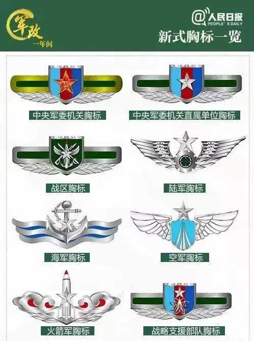 中国军衔等级胸章，军服胸章级别图怎么看（军改后的全军部队臂章和军衔标识暨军服大全）