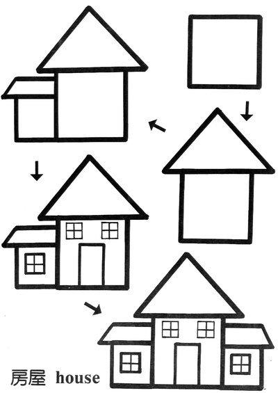 简笔画之荷叶，和小朋友互动（一个正方形画出N种画）