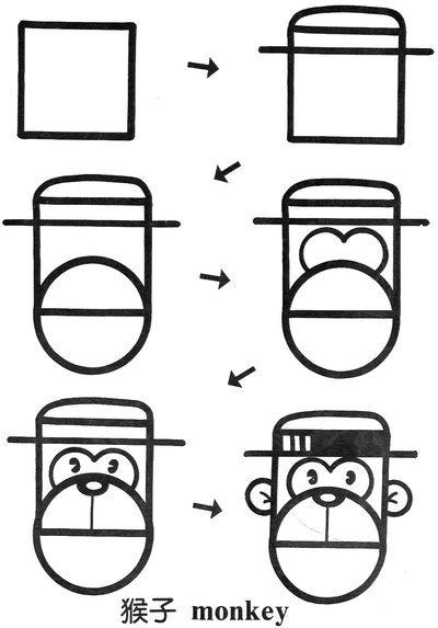 简笔画之荷叶，和小朋友互动（一个正方形画出N种画）