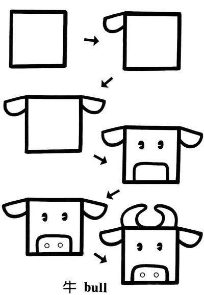 简笔画之荷叶，和小朋友互动（一个正方形画出N种画）