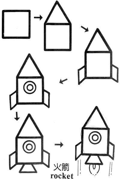 简笔画之荷叶，和小朋友互动（一个正方形画出N种画）