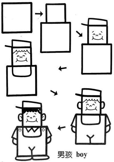 简笔画之荷叶，和小朋友互动（一个正方形画出N种画）