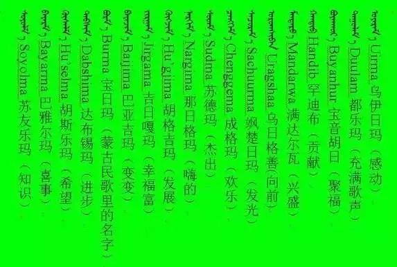 独一无二的蒙古名字，独一无二的蒙语名字（给孩子起蒙古名字的看这里）