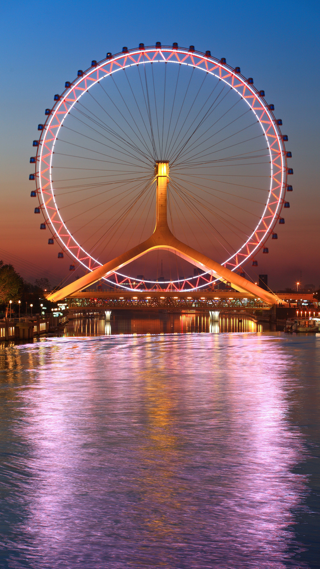 唯美摩天轮风景背景图高清(手机壁纸,幸福摩天轮)