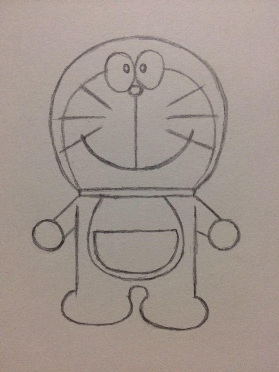 蓝胖子简笔画(大雄蓝胖子画)