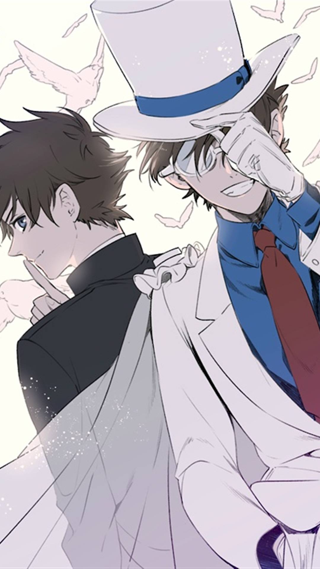 动漫壁纸—快新同人,想不想知道基德和新一的微妙关系