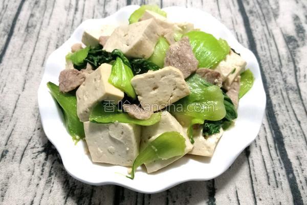 油菜炒肉怎么做，油菜炒肉做法（油菜豆腐炒肉）